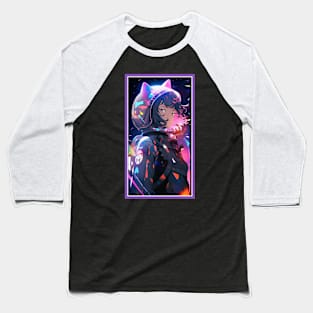 Anime Sci-Fi Cat Girl | Quality Anime Girl Artwork | Manga Girl Anime Art Baseball T-Shirt